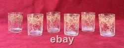 Saint Louis Gold Set Shot Cordial Glass Verre Service A Liqueur Cristal Grave Or