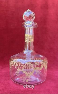 Saint Louis Gold Set Shot Cordial Glass Verre Service A Liqueur Cristal Grave Or