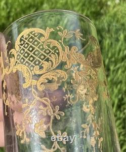 Saint Louis Gold Set Shot Cordial Glass Verre Service A Liqueur Cristal Grave Or