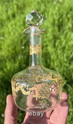 Saint Louis Gold Set Shot Cordial Glass Verre Service A Liqueur Cristal Grave Or