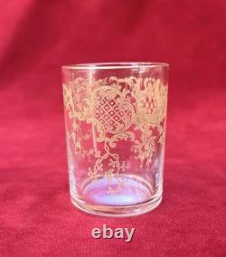 Saint Louis Gold Set Shot Cordial Glass Verre Service A Liqueur Cristal Grave Or