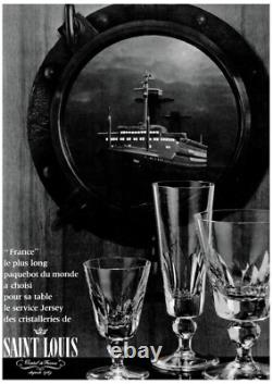 Saint Louis Jersey 6 Wine Glasses Verres A Vin Cristal Taillé Paquebot France B