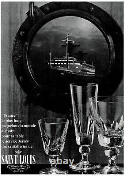 Saint Louis Jersey 6 Wine Glasses Verres A Vin Cristal Taillé Paquebot France B