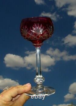 Saint Louis Massenet 6 Verres Vin Cristal Roemer Taillé Doublé De Couleur Coloré