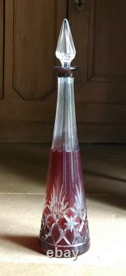 Saint Louis Massenet Carafe En Cristal Doublé H 43,5 Cm