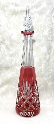 Saint Louis Massenet Carafe Roemer Cristal Doublé De Couleur Coloré Rose Rouge