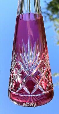 Saint Louis Massenet Carafe Roemer Cristal Doublé De Couleur Coloré Rose Rouge