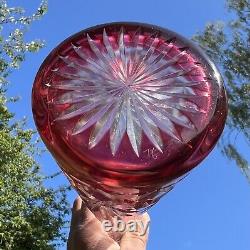 Saint Louis Massenet Carafe Roemer Cristal Doublé De Couleur Coloré Rose Rouge
