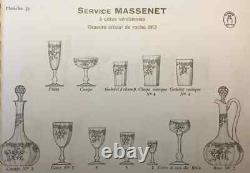 Saint Louis Massenet Cleo 6 Weingläser Verre A Vin Cristal Grave Napoleon III Jc