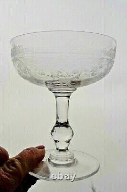 Saint Louis Metz Coupe A Champagne Glasses Cristal Gravé Napoleon III 19eme XIX