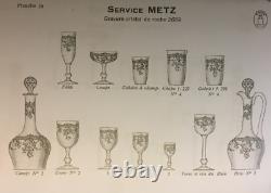 Saint Louis Metz Wine Glasses Weingläser Verre A Vin Cristal Gravé Napoleon III