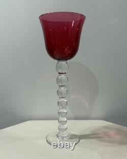 Saint Louis Modèle Bubble Grand Verre A Vin Cristal Couleur Rouge Roemer Numéro2