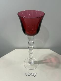 Saint Louis Modèle Bubble Grand Verre A Vin Cristal Couleur Rouge Roemer Numéro2
