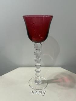 Saint Louis Modèle Bubble Grand Verre A Vin Cristal Couleur Rouge Roemer Numéro2