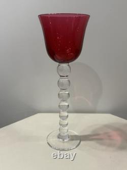Saint Louis Modèle Bubble Grand Verre A Vin Cristal Couleur Rouge Roemer Numéro2