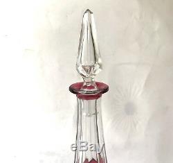 Saint Louis Modèle Massenet Carafe En Cristal Doublé Rouge Rubis