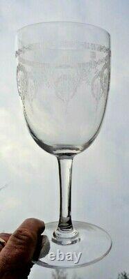 Saint Louis Noel Water Glasses Verre A Eau Vin Cristal Gravé Napoleon III 19eme