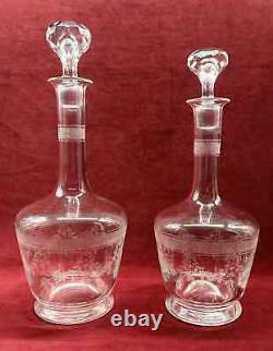 Saint Louis Papin 2 Crystal Decanter Karaffe Kristall Carafe A Vin Cristal Grave