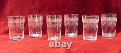 Saint Louis Papin 6 Flat Tumbler Crystal Glasses 6 Verre Gobelet Cristal Grave B