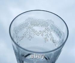 Saint Louis Papin 6 Flat Tumbler Crystal Glasses 6 Verre Gobelet Cristal Grave B