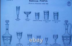 Saint Louis Papin 6 Flat Tumbler Crystal Glasses 6 Verre Gobelet Cristal Grave B