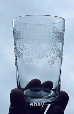 Saint Louis Papin 6 Flat Tumbler Crystal Glasses 6 Verre Gobelet Cristal Grave C