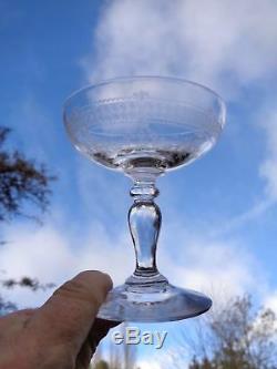 Saint Louis Papin 6 Tall Sherbet Glasses Coupes A Champagne Cristal Gravé 19ème