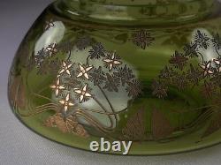 Saint Louis Petit vase Art Nouveau cristal doré à l'or signé antique 1900