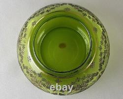 Saint Louis Petit vase Art Nouveau cristal doré à l'or signé antique 1900