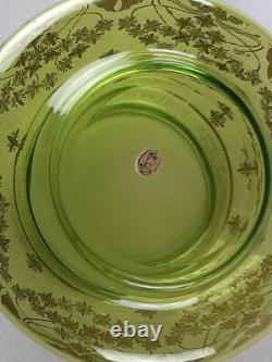 Saint Louis Petit vase Art Nouveau cristal doré à l'or signé antique 1900