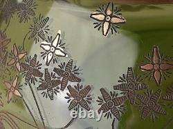 Saint Louis Petit vase Art Nouveau cristal doré à l'or signé antique 1900