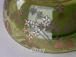 Saint Louis Petit vase Art Nouveau cristal doré à l'or signé antique 1900