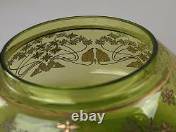 Saint Louis Petit vase Art Nouveau cristal doré à l'or signé antique 1900