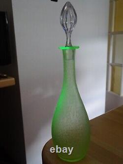 Saint Louis Rare Ancienne Carafe A Liqueur Cristal Ouraline Art Nouveau