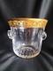 Saint-louis / Seau à Glace En Cristal Taillé Et Gravé/doré Or / Modèle Thistle