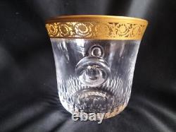 Saint-Louis / Seau à glace en cristal taillé et gravé/doré or / Modèle Thistle