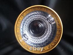 Saint-Louis / Seau à glace en cristal taillé et gravé/doré or / Modèle Thistle