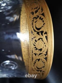 Saint-Louis / Seau à glace en cristal taillé et gravé/doré or / Modèle Thistle