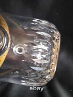 Saint-Louis / Seau à glace en cristal taillé et gravé/doré or / Modèle Thistle