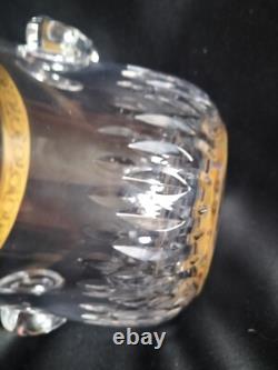 Saint-Louis / Seau à glace en cristal taillé et gravé/doré or / Modèle Thistle