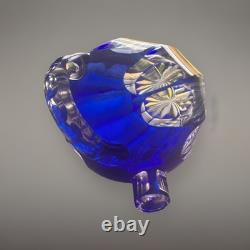 Saint Louis Service A Liqueur 8 Verres En Cristal Taillé Overlay Bleu Art Déco