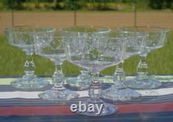 Saint Louis Service de 6 coupes à champagne en cristal taillé. Début Xxe s