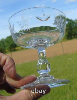 Saint Louis Service de 6 coupes à champagne en cristal taillé. Début Xxe s