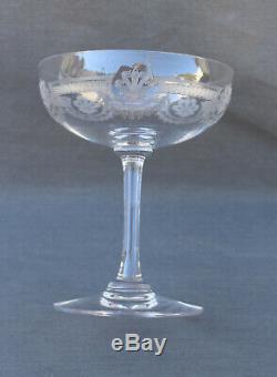 Saint Louis Service de 6 coupes à champagne en cristal taillé, modèle Manon