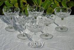 Saint Louis Service de 6 coupes à champagne en cristal taillé, service Vic