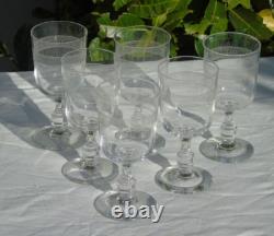 Saint Louis Service de 6 verres à eau en cristal gravé. XIXe s. Haut. 15 cm