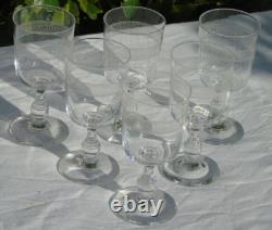 Saint Louis Service de 6 verres à eau en cristal gravé. XIXe s. Haut. 15 cm