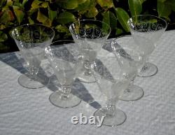 Saint Louis Service de 6 verres à vin blanc en cristal, modèle Lisieux
