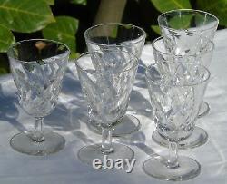 Saint Louis Service de 6 verres à vin en cristal, modèle Bidassoa Signés