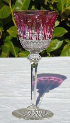 Saint Louis Verre en cristal doublé modèle Tommy Couleur Rubis H 20 cm